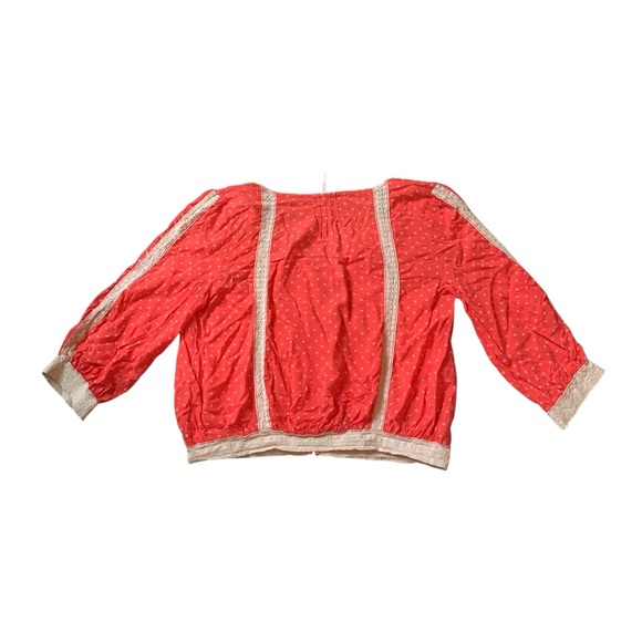 Free People red button front cottagecore blouse size S - Picture 3 of 4